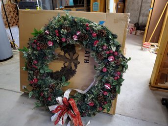 Giant Christmas Wreath 48 Inches Diameter With Original Box