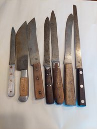 Lot Of Seven Vintage Antique Kitchen Knives