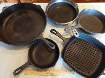 Lot Of Caste Iron, Steel Pans Includes Wagner