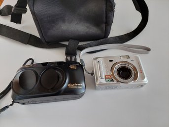 Lot Of Two Cameras Minolta Explorer And Pentax Optio