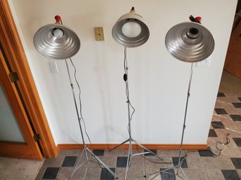 Vintage Shop Lamps With Metal Tripods