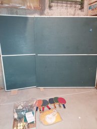Ping Pong Table With Paddles Balls Net