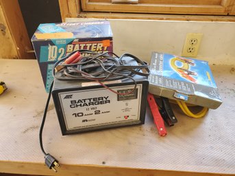 Atec Battery Charger 10 Amp/2Amp 12 Volt And Cables