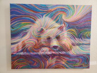 Polar Bear Color Swirl Painting Julia Watkins 16x20