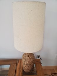 Mid Century Cork Lamp With Original Shade 39' #2