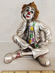 Silver Clown Figure Made In Italy