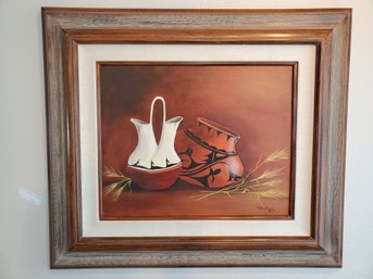 Native American Painting Pottery 1990 27x32