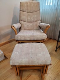Wood Rocker With Ottoman Made In Canada #1