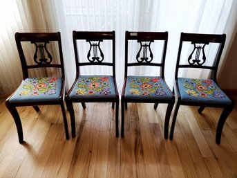 4 Antique Tell City Mahogany Chairs