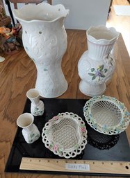 Belleek Ireland Vases And Baskets