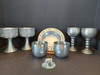 Pewter Goblets Wine Holder Jefferson Cups Wincent Miniature Elephant