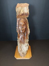 Hand Carved Wooden Native American