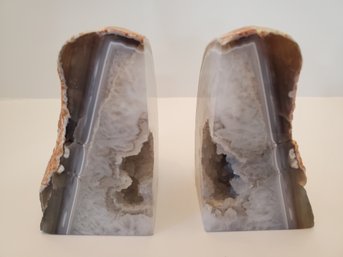 Natural Agate Geode Book Ends