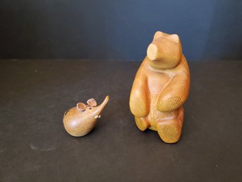 Wood Bear And Mouse Miniatures