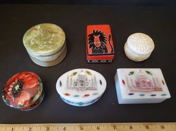 Stone Box Lot Various Materials Sizes Makers