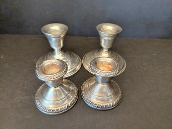 Weighted Silver Candlestick Holders Set Of 4