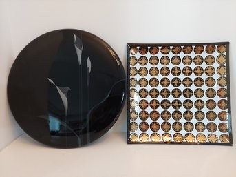 Mikasa Decorative Plate And Gold/black Square Plate