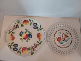 Italian Porcelain Numbered Plate And Swedish Berggren Plate