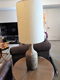 Mid Century Cork Lamp With Original Shade 39'