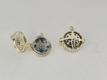 2 Sterling Silver Compass Pendants