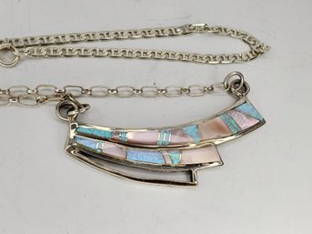Sterling Silver Neckless W Inlay 24' Neck