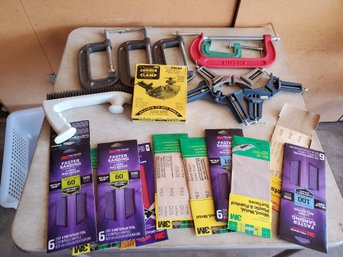 Lot Of Clamps And Sandpaper