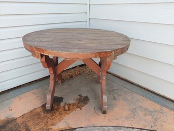 Wooden Circular Patio Table