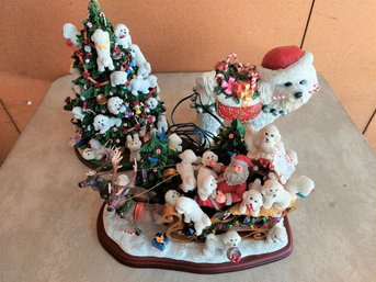 Bichon Frise Danbury Mint Christmas Sleigh Tree Poodle