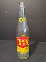 Triple XXX Vintage Glass Soda Bottle