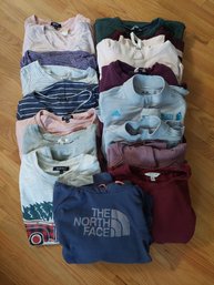 Lot Of Long Sleeve Shirts And Sweaters North Face Orvis Addidas L-XL