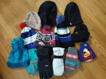 Lot Of Winter Hats And Gloves
