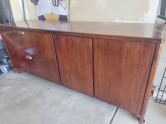 4 Compartment Cherry Wood Storage Cabinet Or Buffet