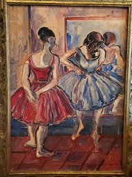 Italian Oil Canvas Painting Dancers By Nino T. Rizzi #4