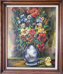 Italian Oil Floral Canvas Painting By Nino T. Rizzi #5