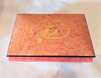Retro Wooden Music Box 'Friend In Me' - Handmade Heart/Dove Inlay