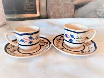 Adobe Ware Syracuse China Espresso Cups And Saucers