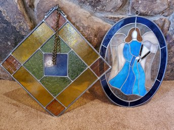 Two Stained Glass Window Dressings