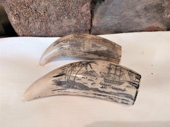 Scrimshaw  Whale Tooth Resin Reproduction