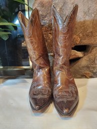 Vintage Leather Western Cowboy Boots 38 Or 9.5 Mens
