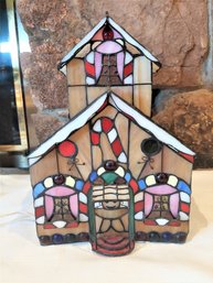 Christmas Gingerbread House Tiffany Style Stained Glass Lighted Village