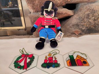Nutcracker And Stained Glass Ornaments