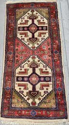 VintageAntique Wool Hand Knotted Persian Runner Rug