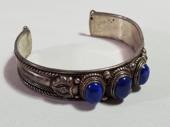 Vintage Lapis Lazuli Silver Navajo Bracelet