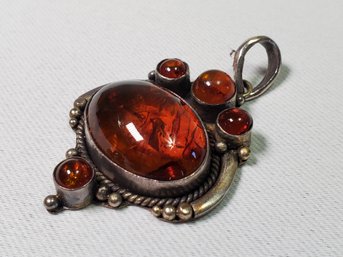 Amber Sterling Silver Pendent