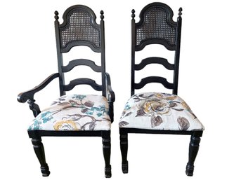 Set Of 2 Ladder Back Wooden Chairs