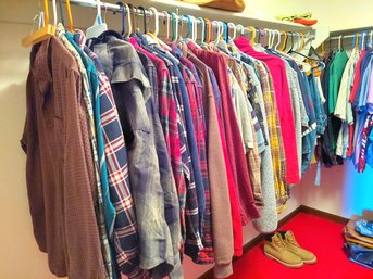 Closet Of Mens Clothing And Shoes Sizes M Pants 30-32
