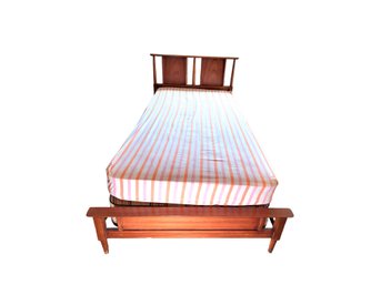 MCM Walnut Toned Twin Bed And Frame