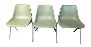 MCM Molded Plastic Green Chairs 3