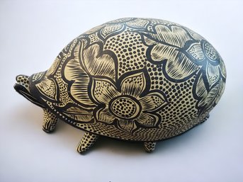 Hand Painted Mexican Carved Armadillo