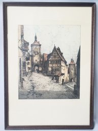 Signed Old Town Chromolithograph